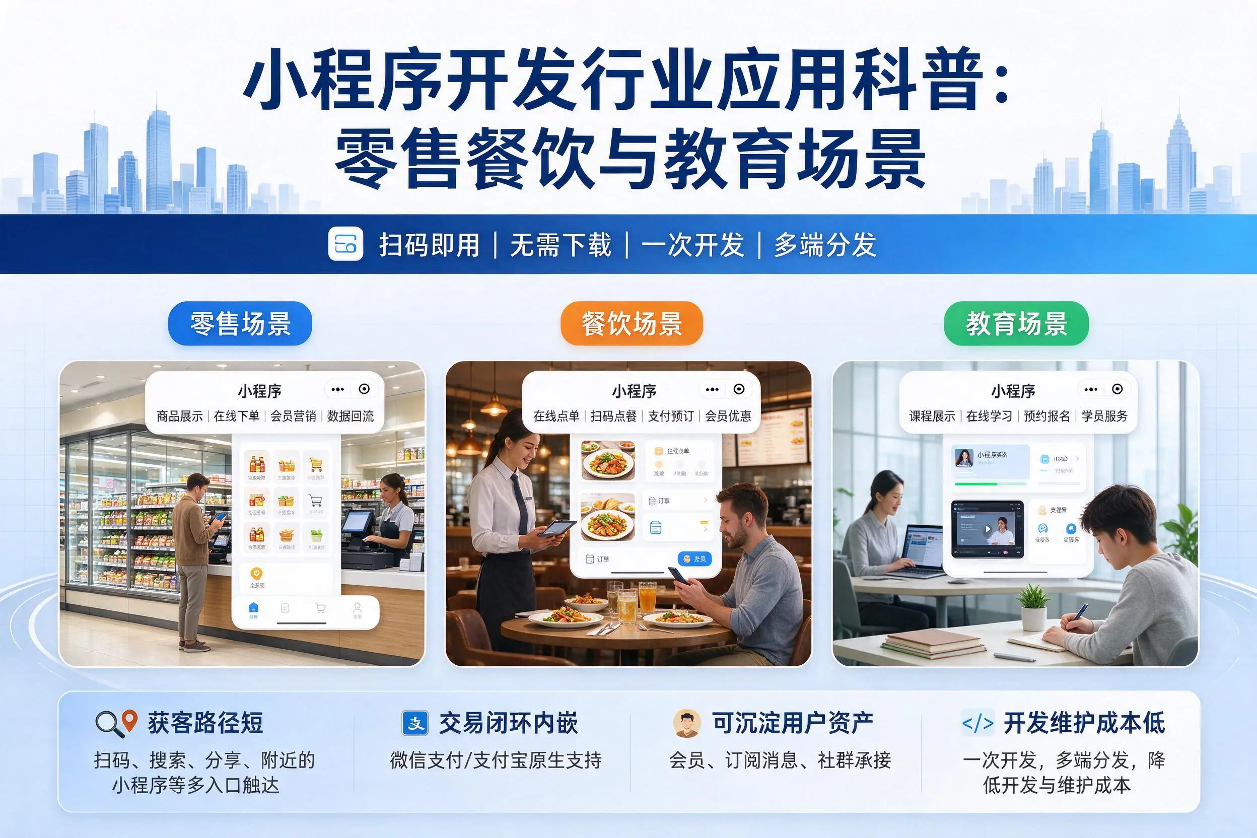 临沂小程序开发行业应用科普：零售餐饮与教育场景