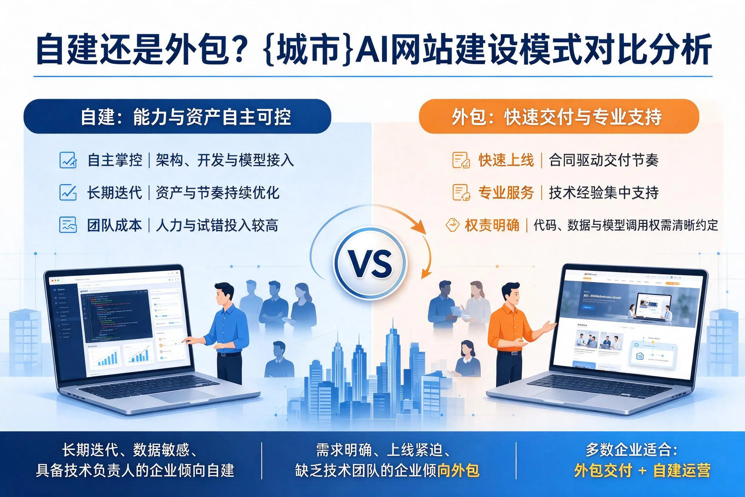 自建还是外包?临沂AI网站建设模式对比分析